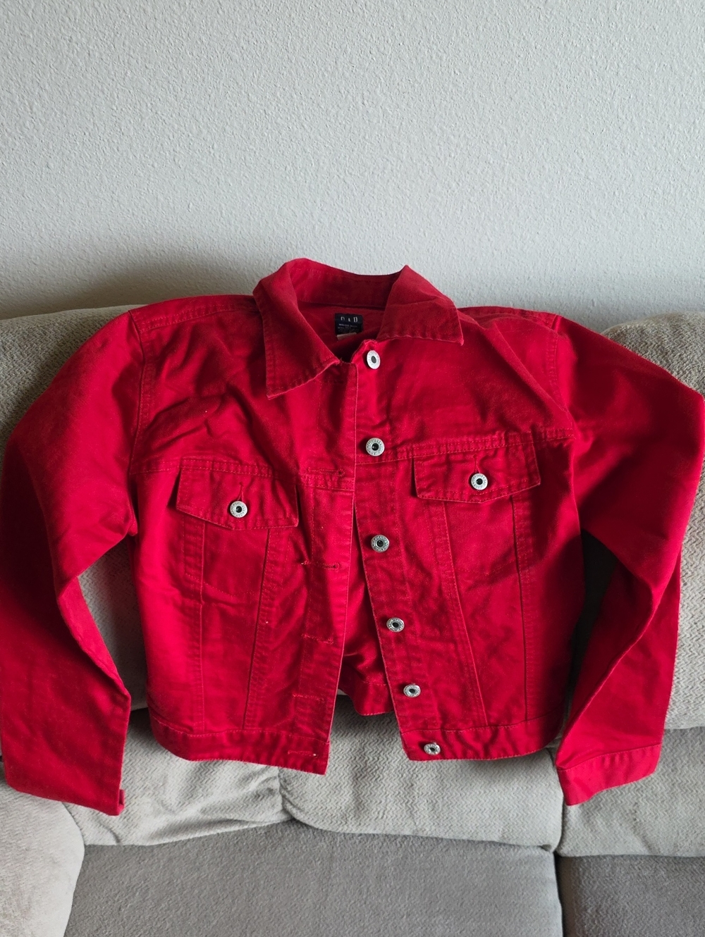 Vintage GAP Bright Red Denim Jacket